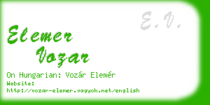 elemer vozar business card